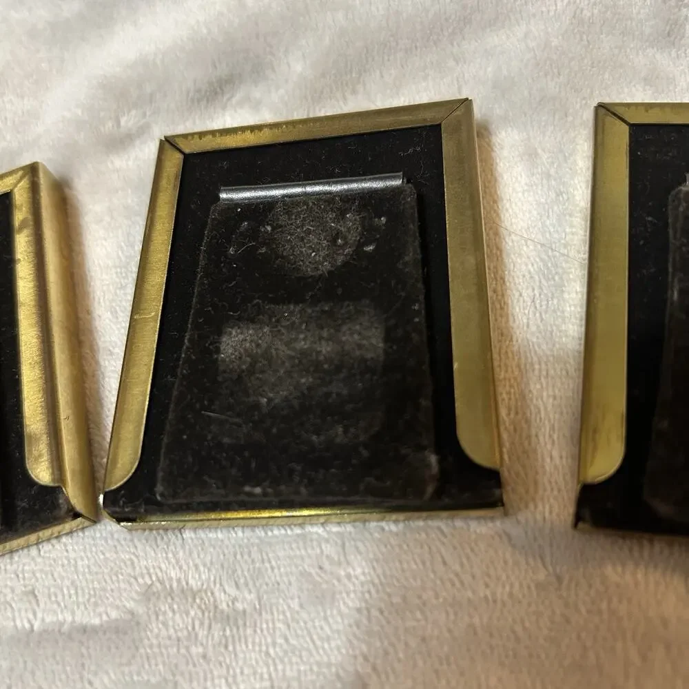 Vintage Solid Brass Hand-Polished and Lacquer-Coated Picture Frames Set of 3